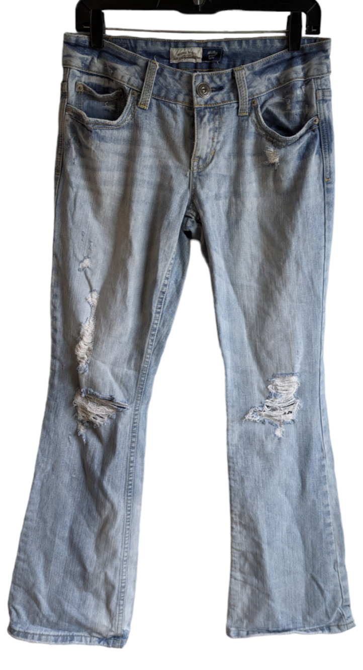 Aeropostle Womens/Juniors Hailey Skinny Flare Distressed Jeans Size 5/6 Reg Y2K